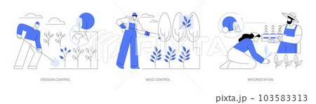 Environmental restoration abstract concept vector illustrations. 103583313