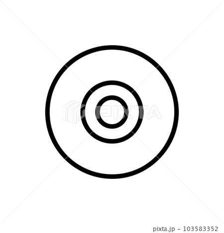 Compact Disc Vector Icon, Outline style, isolated on white Background. 103583352