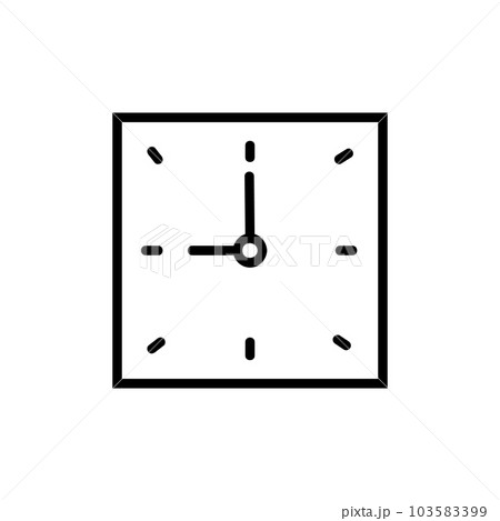 Clock Vector Icon, Outline style, isolated on white Background. Clock Vector Icon, Outline style, isolated on white Background. 103583399