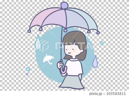 雨中撐傘的女孩 雨中撐傘的女孩 103583811