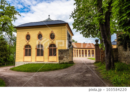 Orangery of Castle Belvedere near Weimar Thuringia Germany. It is a elegant summer residence dating from 18th century. Orangery of Castle Belvedere near Weimar Thuringia Germany. It is a elegant summer residence dating from 18th century. 103584220