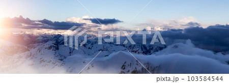 Aerial Panoramic View of Canadian Mountain Landscape. Squamish, British Columbia, Canada Aerial Panoramic View of Canadian Mountain Landscape. Squamish, British Columbia, Canada 103584544