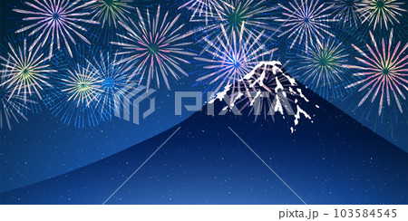 富士山花火 夏 光 空 背景 富士山花火 夏 光 空 背景 103584545