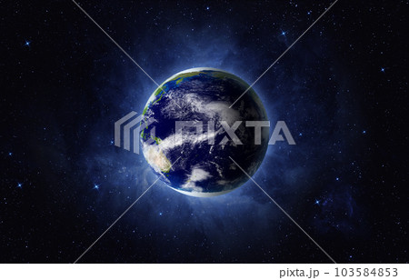 Earth, galaxy and nebula. Pacific ocean, Oceania and Australia. Earth, galaxy and nebula. Pacific ocean, Oceania and Australia. 103584853