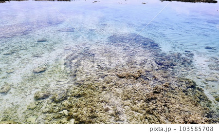 沖縄県伊是名島の二見ヶ浜の海水面 103585708
