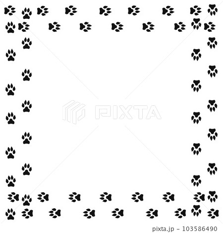 Frame with dog tracks isolated on white background. 103586490