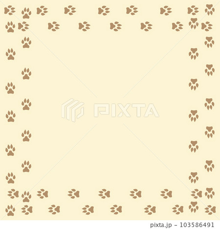Frame with dog tracks isolated on white background. 103586491