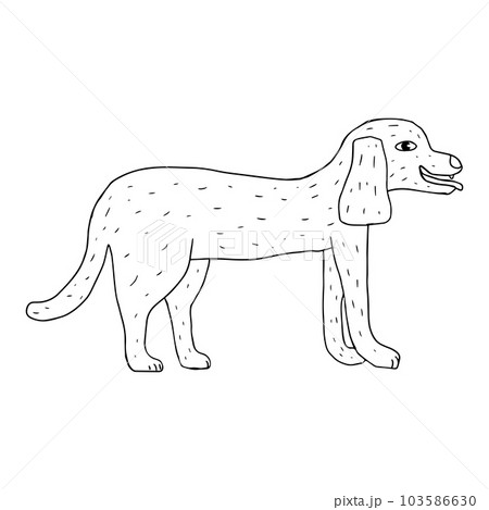 Cartoon doodle dog isolated on white background. Cartoon doodle dog isolated on white background. 103586630