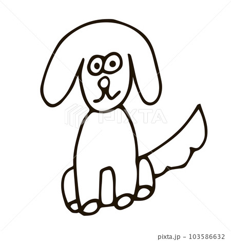 Cartoon doodle dog isolated on white background. 103586632