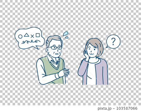 呂律が回らない高齢者の男性 103587066