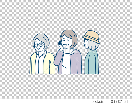 笑顔の表情の高齢者、年配の女性 笑顔の表情の高齢者、年配の女性 103587131