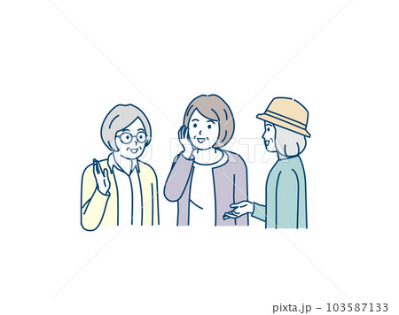 会話をする高齢者、年配の女性 103587133