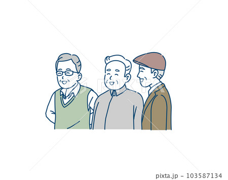 笑顔の表情の高齢者、年配の男性 笑顔の表情の高齢者、年配の男性 103587134