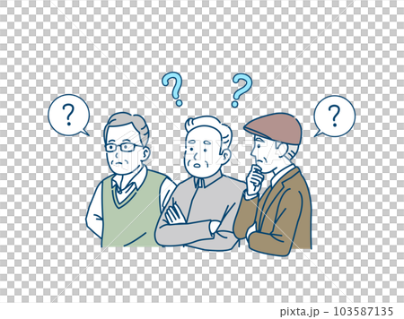 老人思考或有疑問 103587135