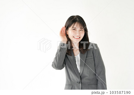 ビジネス 女性 聞き耳 ビジネス 女性 聞き耳 103587190