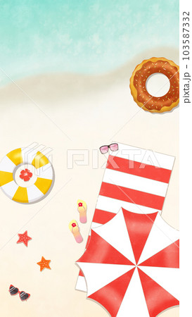 夏の海のおしゃれな背景イラスト 103587332
