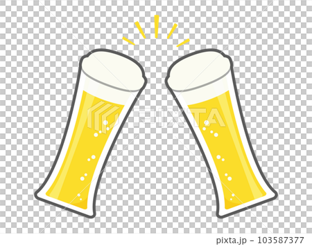 Illustration toasting with a glass of beer Illustration toasting with a glass of beer 103587377