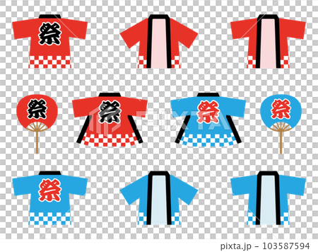 節日法衣和扇子套裝 103587594