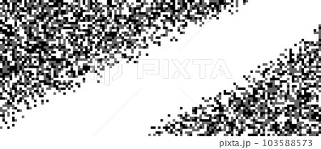 Pixelated halftone gradient wallpaper. Fading diagonal pixel texture. Dissolving black and white noise grain background. Grunge vector background 103588573