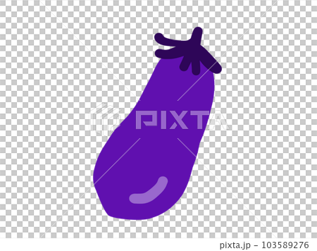 Cute one medium-long eggplant / hand-drawn illustration material Cute one medium-long eggplant / hand-drawn illustration material 103589276