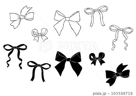 専用　絵画　手描きイラスト　原画　鉛筆画　ドローイング　リボン 今日描いた原画（毎日チャレンジ104日目）