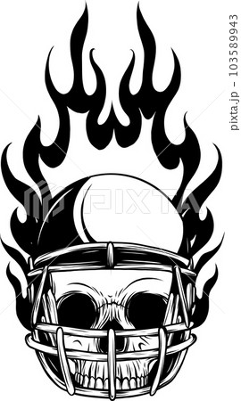Monochrome rugby skull in vector illustration design Monochrome rugby skull in vector illustration design 103589943
