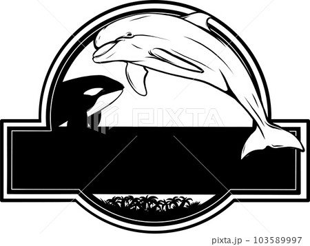 vector illustration of monochrome Delphine logo design vector illustration of monochrome Delphine logo design 103589997