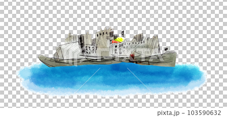 子供が描いた軍艦島 子供が描いた軍艦島 103590632