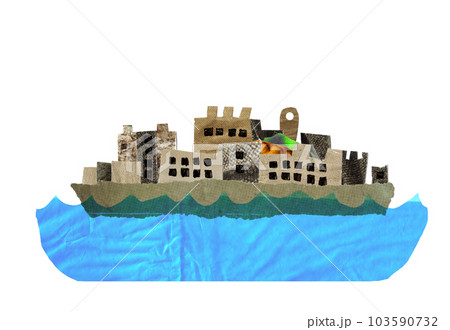 軍艦島 コラージュ 軍艦島 コラージュ 103590732