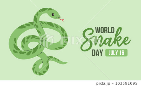World Snake Day. July 16. Holiday concept. Template for background, banner, card, poster with text inscription World Snake Day. July 16. Holiday concept. Template for background, banner, card, poster with text inscription 103591095