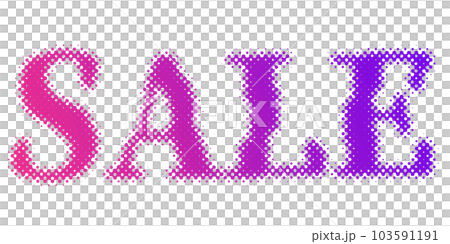 SALEの文字 赤紫のグラデーション ハーフトーン SALEの文字 赤紫のグラデーション ハーフトーン 103591191