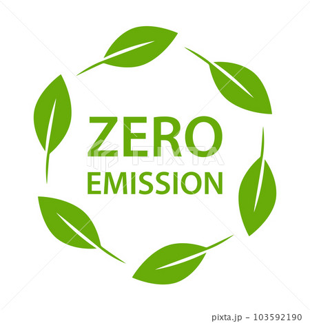 Zero emission icon vector CO2 neutral green sign for your web site design, logo, app, UI.illustration 103592190