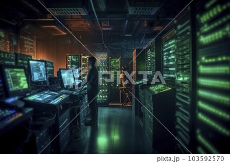 データサーバーを活用した人工知能開発のイメージ「AI生成画像」 103592570