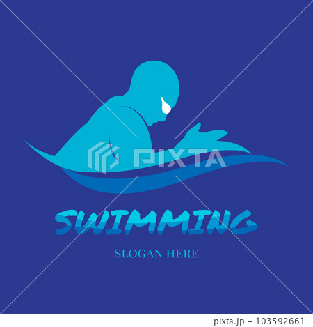breaststroke swimming crawl logo design 103592661
