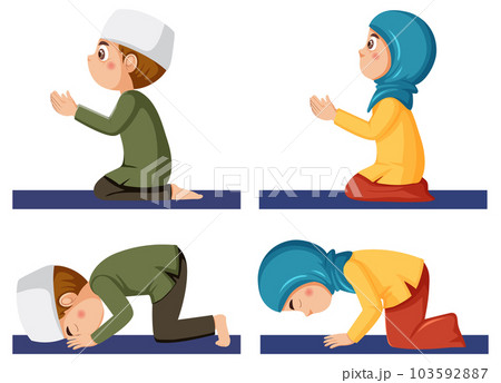 Diverse Muslim Cartoon Characters Set Diverse Muslim Cartoon Characters Set 103592887