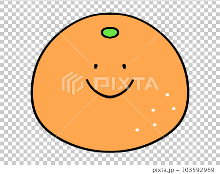 ゆるいみかんのイラスト素材　顔付き 103592989