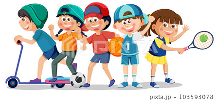 Kids Enjoying Various Sports 103593078