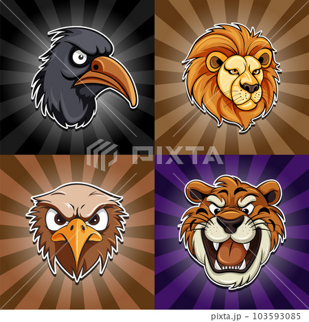 Animal face on retro comic background Animal face on retro comic background 103593085