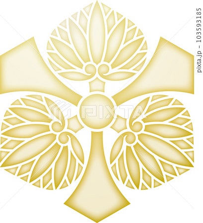 家紋　剣三つ葵【金色】 103593185