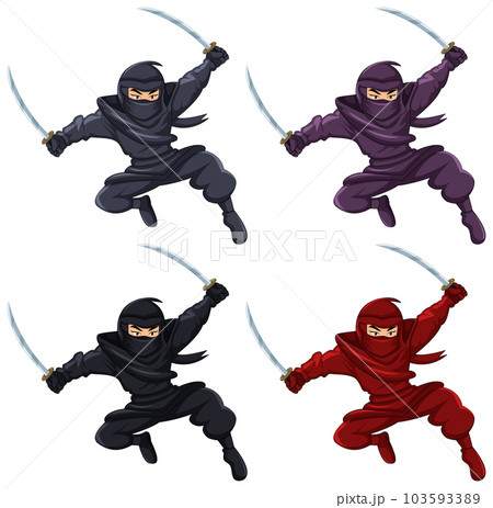 Ninja Jumping and Brandishing Sword Collection 103593389