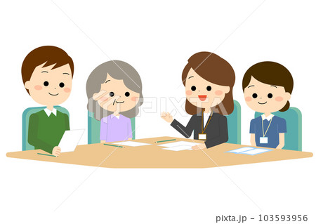 家族の相談に応じているスタッフたち 103593956