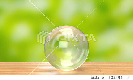 The world map on glass ball for eco concept 3d rendering 103594115