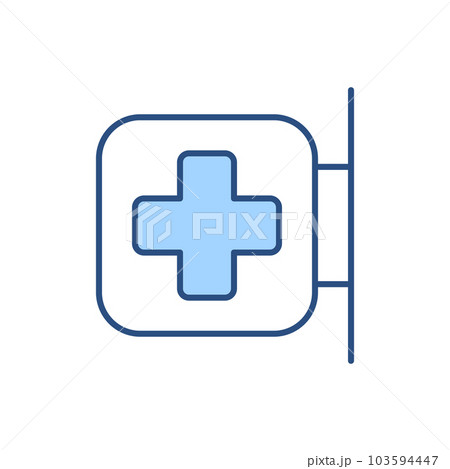 Hospital Signboard related vector icon. 103594447