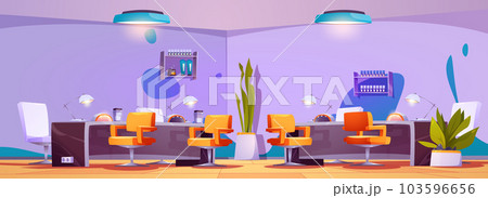 Manicure beauty spa salon cartoon interior vector 103596656