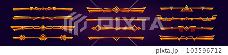 Golden fantasy game border ui button frame design Golden fantasy game border ui button frame design 103596712