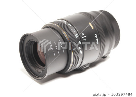 Camera photo lens macro isolated on white background Camera photo lens macro isolated on white background 103597494
