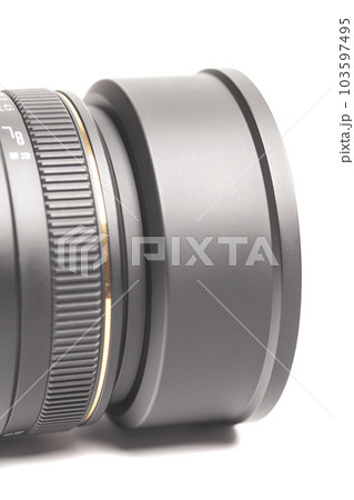 Camera photo lens macro isolated on white background Camera photo lens macro isolated on white background 103597495