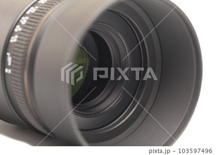 Camera photo lens macro isolated on white background Camera photo lens macro isolated on white background 103597496
