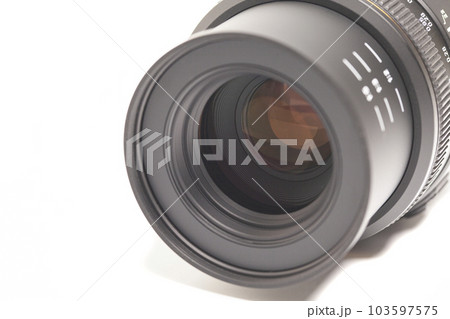 Camera photo lens macro isolated on white background Camera photo lens macro isolated on white background 103597575