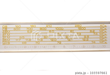 Old time radio selector isolated on white background 103597661